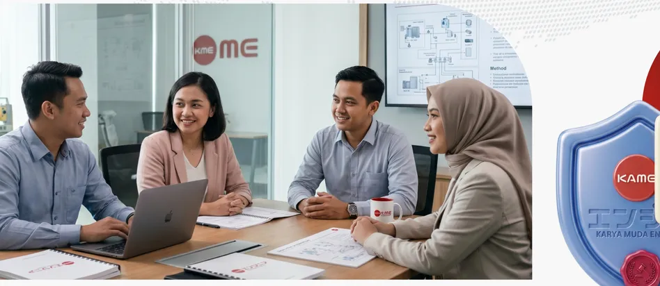Diskusi teknis tim manajemen dan engineering KME